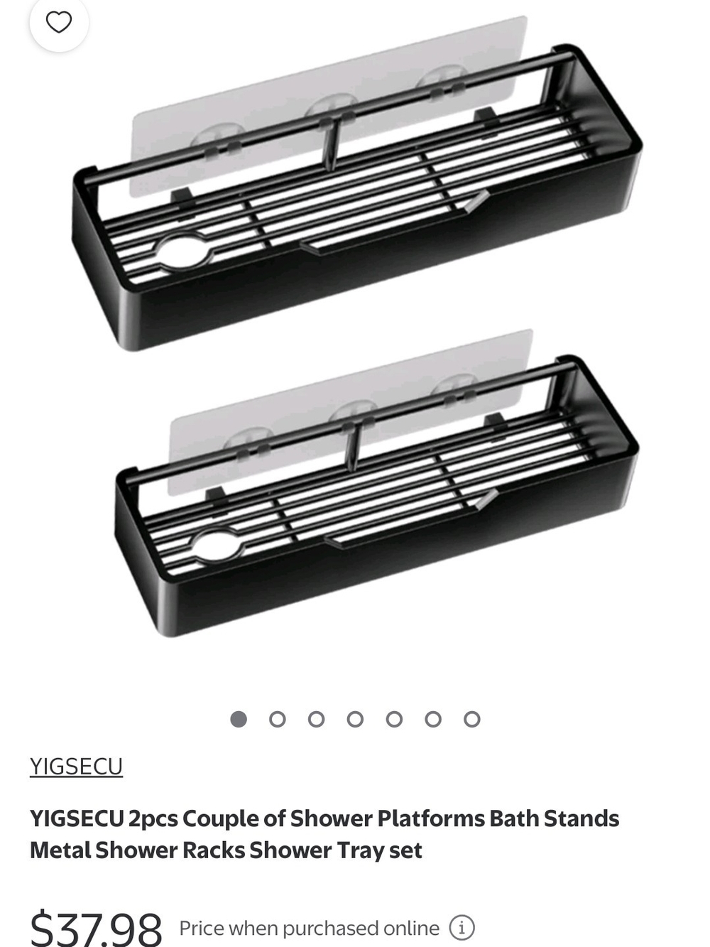 Black Shower Caddy Shelf - 2-Pack